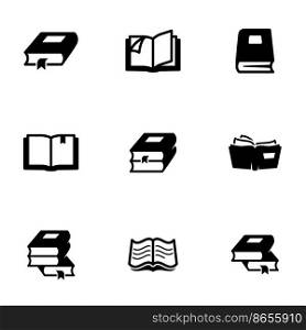 Set of simple icons on a theme Books and reading, vector, design, collection, flat, sign, symbol,element, object, illustration, isolated. White background