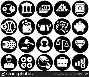 Set of simple icons on a theme Finance, money, bank, vector, design, collection, flat, sign, symbol,element, object, illustration. White background