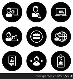 Set of simple icons on a theme Job, vector, design, collection, flat, sign, symbol,element, object, illustration, isolated. White background