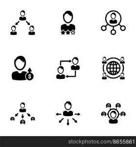 Set of simple icons on a theme Referral, vector, design, collection, flat, sign, symbol,element, object, illustration, isolated. White background