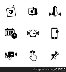 Set of simple icons on a theme Reminder, notice, attention, vector, set. White background