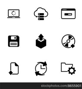Set of simple icons on a theme Software, vector, design, collection, flat, sign, symbol,element, object, illustration, isolated. White background