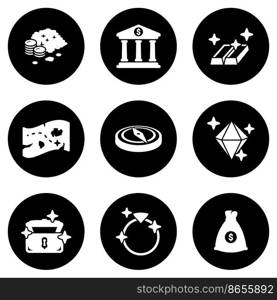 Set of simple icons on a theme Treasure, vector, design, collection, flat, sign, symbol,element, object, illustration, isolated. White background