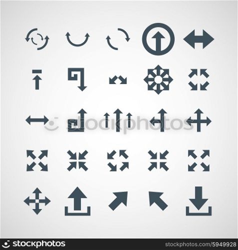Set of simple vector icons arrows. Set of simple vector icons arrows.