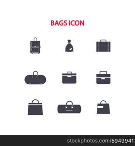 Set of simple vector icons bags. Set of simple vector icons bags.