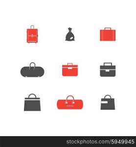 Set of simple vector icons bags. Set of simple vector icons bags.