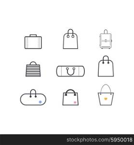 Set of simple vector icons bags. Set of simple vector icons bags.