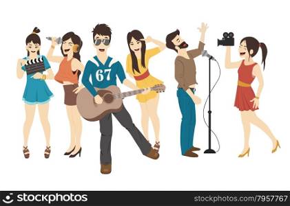 Set of Singer and musicians , eps10 vector format
