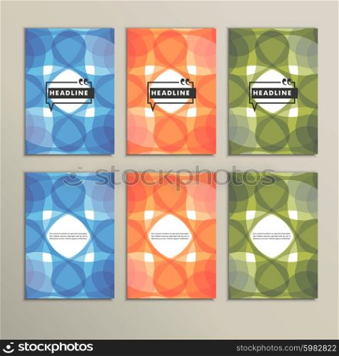 Set of six covers with abstract patterns. Set of six covers with abstract patterns.