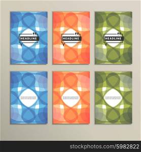 Set of six covers with abstract patterns. Set of six covers with abstract patterns.
