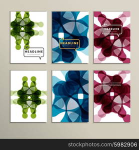 Set of six covers with abstract patterns. Set of six covers with abstract patterns.