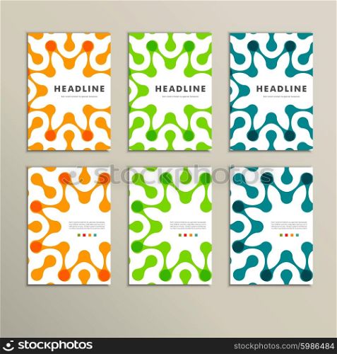 Set of six covers with abstract patterns.. Set of six covers with abstract patterns