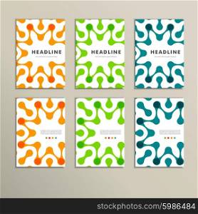 Set of six covers with abstract patterns.. Set of six covers with abstract patterns