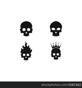 set of skull logo vector icon template illustration design