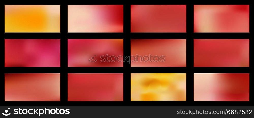 Set of Smooth abstract colorful mesh backgrounds Soft pink rose gradient. Modern blazing backdrop for poster, banner, mobile app screen, invitations. Vector design.. Set of Smooth abstract colorful mesh backgrounds Vector design