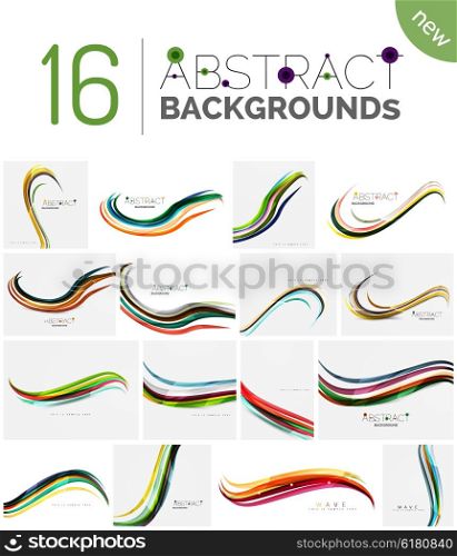 Set of smooth elegant identity waves. Set of smooth elegant identity waves. Presentation banner wallpaper or identity business card message design template set