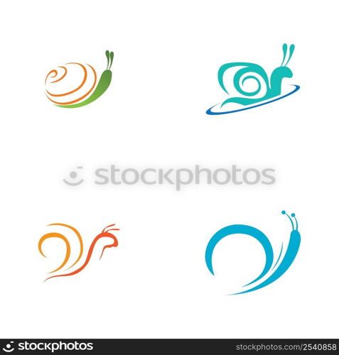 set of Snail logo vector design illustration template