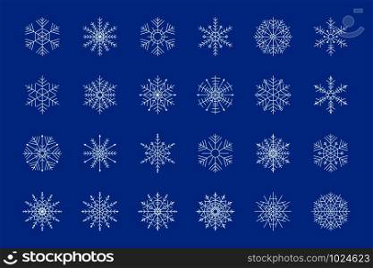 set of snowflakes in flat style, vector illustration. set of snowflakes in flat style, vector