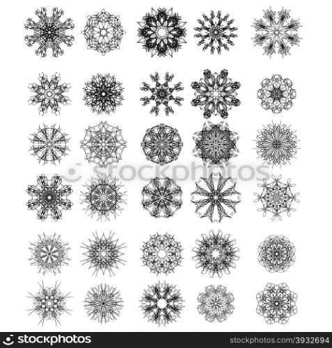 Set of Snowflakes. Set of Snowflakes Isolated on White Background