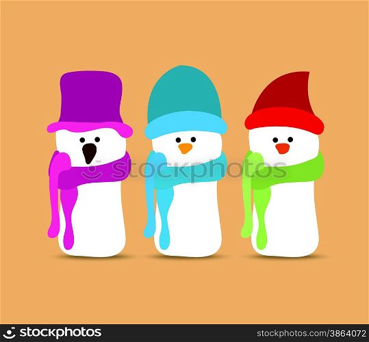 set of snowmans for christmas design