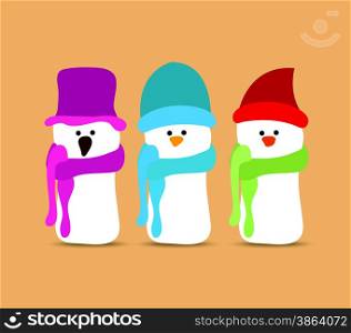 set of snowmans for christmas design