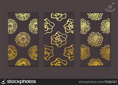Set of social media stories templates. Floral gradient background. Set of social media stories templates