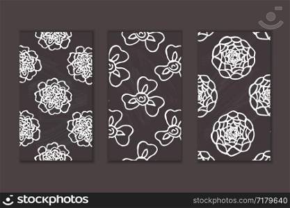 Set of social media stories templates. Floral gradient background. Set of social media stories templates
