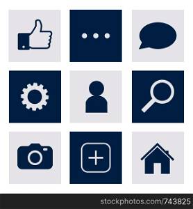 Set of social network icons, internet icons, vector image