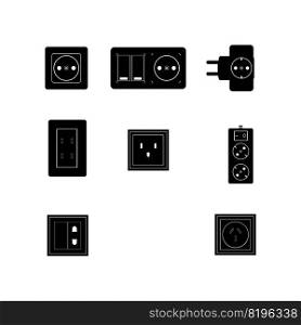  Set of socket icon Free vector