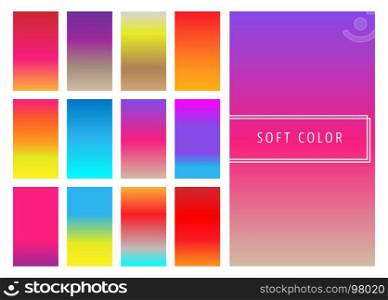 Set of soft colorful gradients background. Set of soft colorful gradients background for mobile screen, app. Vector illustration.