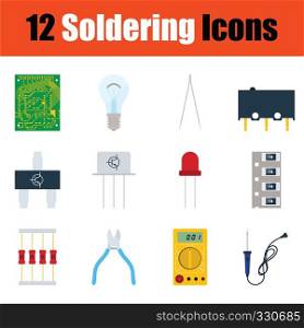 Set of soldering icons. Full color design. Vector illustration.