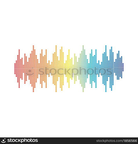 Set of Sound wave music logo vector design