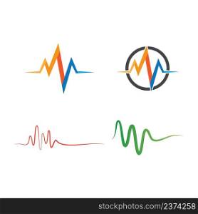 Set of Sound waveμsic logo vector design