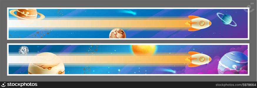 Set of space banners, vector design