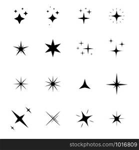 set of sparkle icon on white background. flat style. stars sparkles icon for your web site design, logo, app, UI. stars black symbol. glint sign.