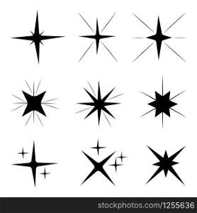 set of sparkle light star illustration logo vector