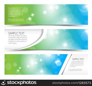 Set of spring horizontal banners - with place for your text