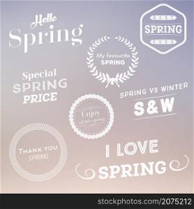 Set of spring typographic design elements Vector illustration