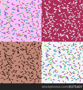 Set of sprinkles Seamless Pattern - Colorful sprinkles on solid background repeating pattern design. Vector illustration