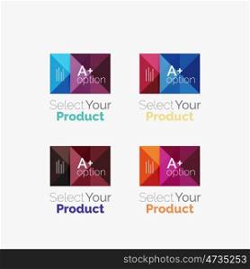 Set of square abstract background templates or infographics. Set of color translucent squares abstract background templates or infographics with place for your content
