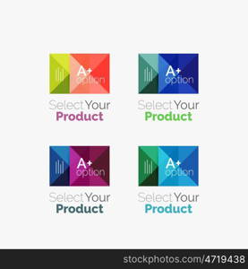 Set of square abstract backgrounds or infographics for content. Set of vector square abstract backgrounds or infographics for your content