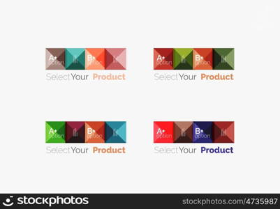 Set of square abstract backgrounds or infographics for content. Set of vector square abstract backgrounds or infographics for your content