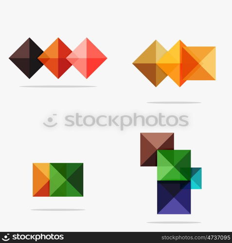 Set of square abstract backgrounds or infographics for content. Set of vector square abstract backgrounds or infographics for your content