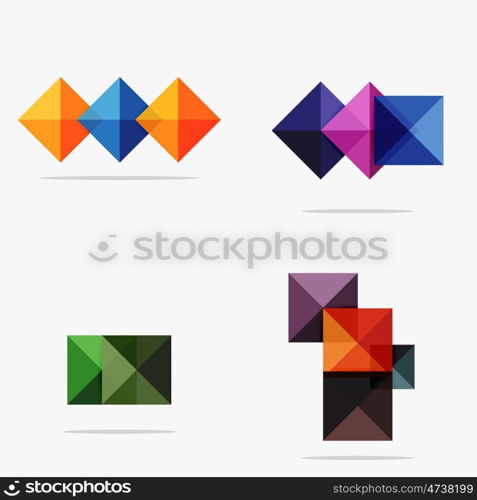 Set of square abstract backgrounds or infographics for content. Set of vector square abstract backgrounds or infographics for your content