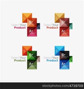 Set of square abstract backgrounds or infographics for content. Set of vector square abstract backgrounds or infographics for your content