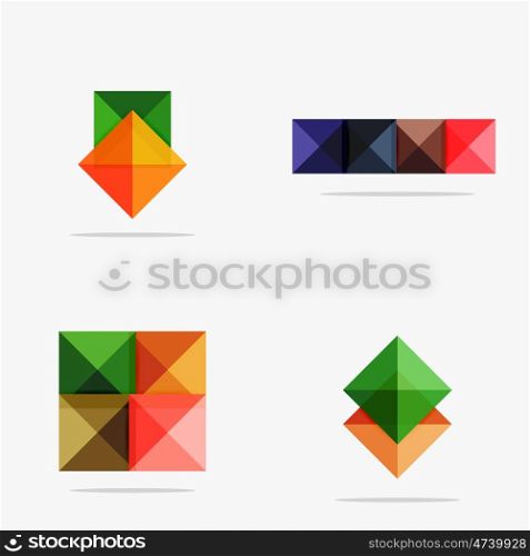 Set of square abstract backgrounds or infographics for content. Set of vector square abstract backgrounds or infographics for your content