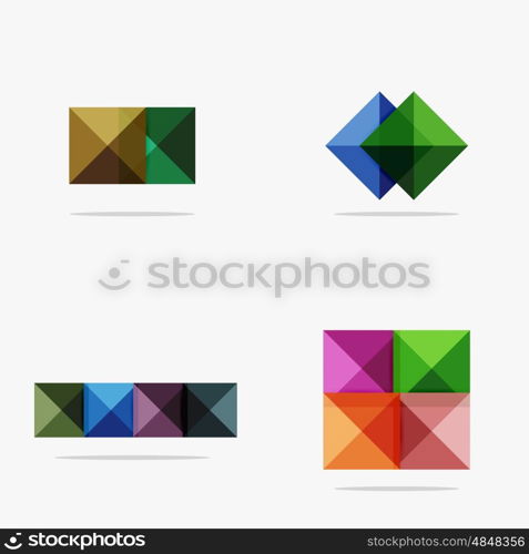 Set of square abstract backgrounds or infographics for content. Set of vector square abstract backgrounds or infographics for your content