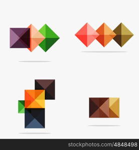 Set of square abstract backgrounds or infographics for content. Set of vector square abstract backgrounds or infographics for your content