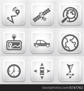 Set of square application buttons. Vector illustration
