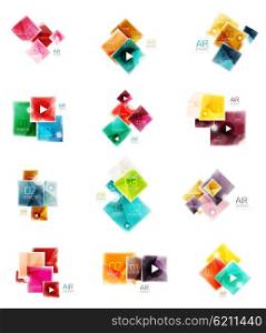 Set of square business infographic banners. Set of square business infographic banners. Vector brochure templates